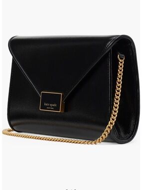 Kate Spade New York Anna Medium Envelope Leather Convertible Clutch.
Black. NWT
